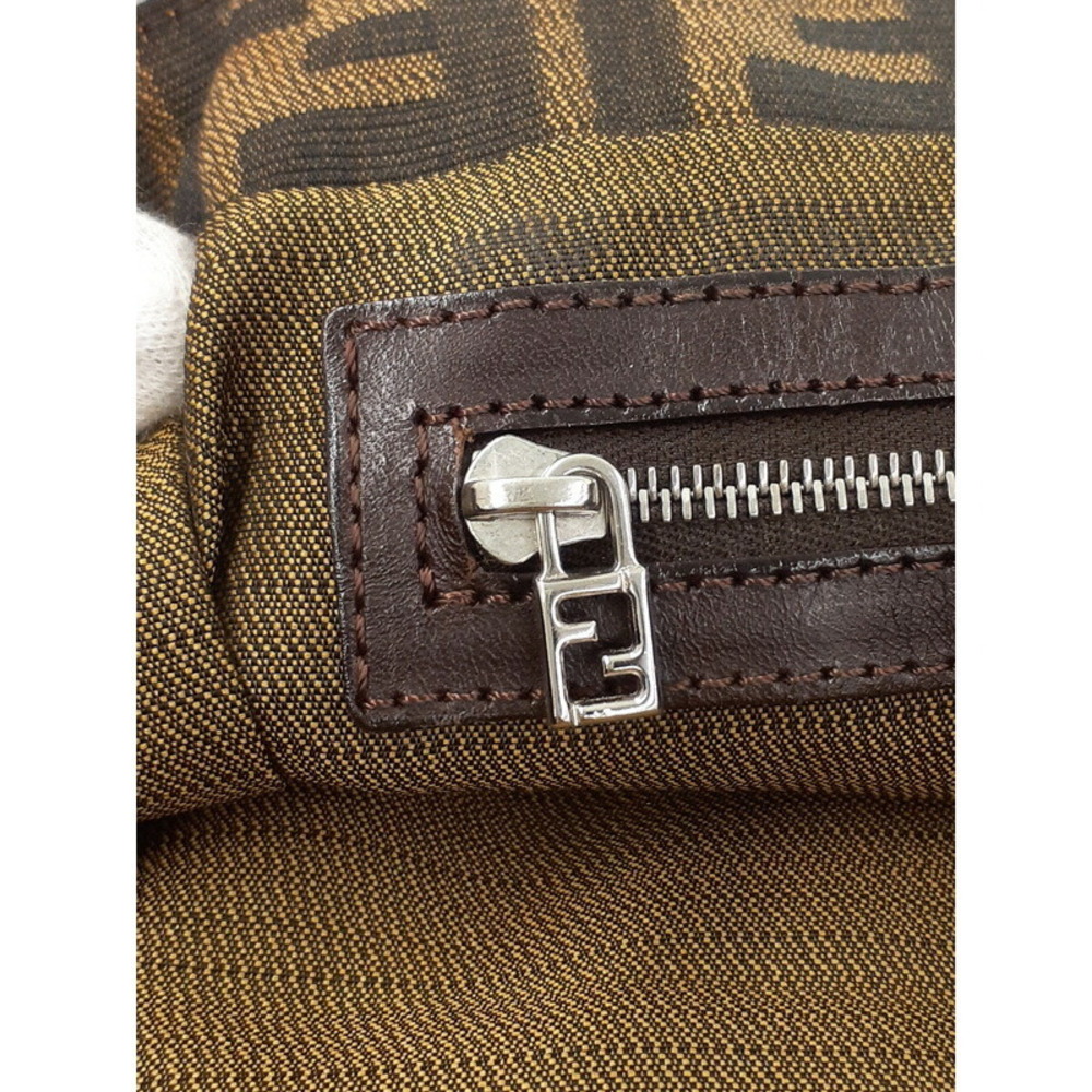 Fendi Bag Zucca Brown Leather Shoulder - Picture 9 of 9